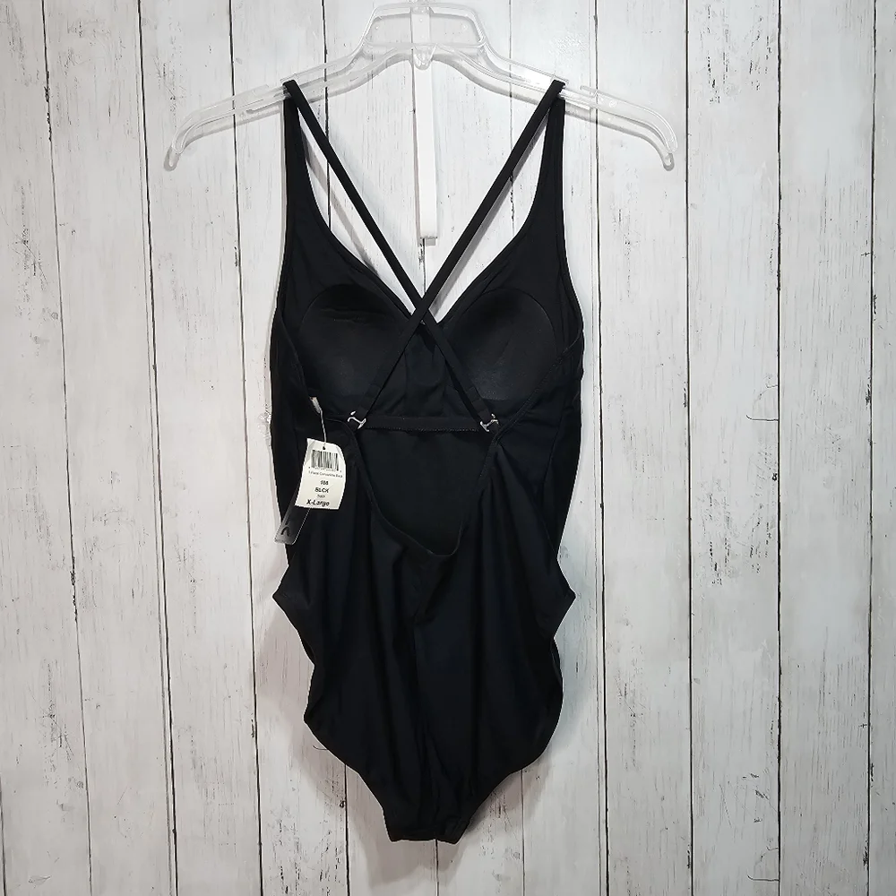 NWT Sunsets Swimwear Women's Black Convertible Back Swimsuit Size XL One Piece. - Picture 7 of 7